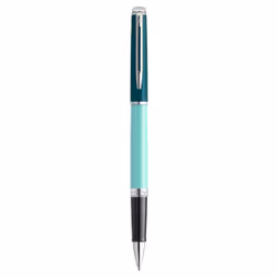 Waterman Hémisphère, Stylo à bille retractable avec clip, Vert, Bleu, Vernis, Fin, Ambidextre