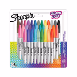 Sharpie 2198891, 34 pièce(s), Noir, Vert, Orange, Rose, Violet, Rouge, Jaune, Pointe fine, Noir, Orange, Rose, Vert, Violet,  ...