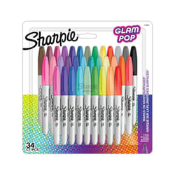 Sharpie 2198891 marqueur 34 pièce(s) Pointe fine Noir, Vert, Orange, Rose, Violet, Rouge, Jaune