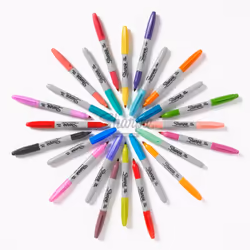 Sharpie 2198891 marqueur 34 pièce(s) Pointe fine Noir, Vert, Orange, Rose, Violet, Rouge, Jaune