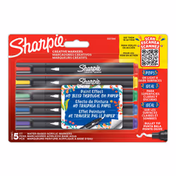 Sharpie 2201069, 5 pièce(s), Bleu, Vert, Rouge, Violet, Jaune, Pointe ogive, Noir, Blister