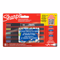 Sharpie 2201182, 5 pièce(s), Bleu, Vert, Rouge, Violet, Jaune, Pointe du marqueur, Noir, 1,2 mm, Blister