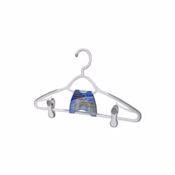 Cintre 43cm antiglissant bimatière à crochet tournant avec 2 clips réglables antiglissants, barre et épaulettes antiglissante ...