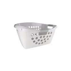 Corbeille à linge 50 L Bi-matière - Avec sa forme asymétrique, cette corbeille est particulièrement adaptée pour les machines ...