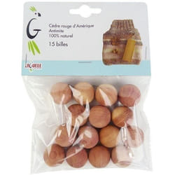 Billes antimites bois cèdre rouge sachet de 15