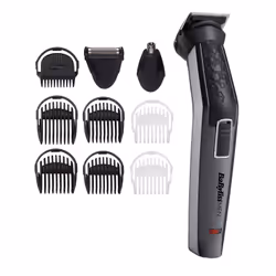 BaByliss MT727E, Noir, Argent, 0,5 mm, 8 mm, Barbe, Oreille, Sourcil, Moustache, Nez, Titane, Batterie