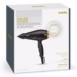BaByliss 6704E sèche-cheveux 2000 W Noir, Or