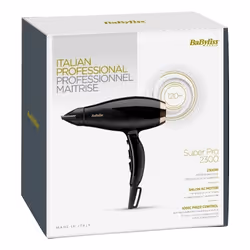 BaByliss Super Pro 2300 sèche-cheveux 2300 W Noir, Or