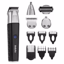BaByliss MT812E, Noir, Acier inoxydable, 0,4 mm, 1 cm, Oreille, Nez, Acier inoxydable, Batterie