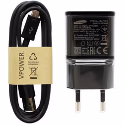 Chargeur Original Samsung EP-TA20EBE Quick Charge pour Galaxy S6 S7 Edge S8 S8 Plus Noir