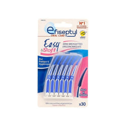 30 Mini Brossettes Ergonomiques Easy & Soft - Efiseptyl - Doux et Flexible - Étui Pratique et Hygiénique