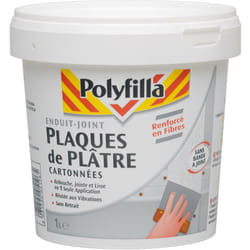 Polyfilla - Enduit-Joint Plaques de Plâtre Cartonnées - Renforcé en Fibres - Sans retrait - Blanc 1 l
