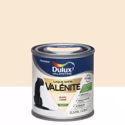 Le Testeur Laque Satin Dulux Valentine Valénite Blanc cassé s'applique vos boiseries ferronneries et radiateurs intérieurs gr ...