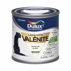 Le Testeur Laque Satin Dulux Valentine Valénite Blanc de Blanc s'applique vos boiseries ferronneries et radiateurs intérieurs ...