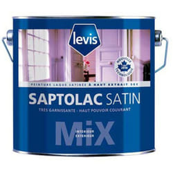Saptolac Satin Peinture Laque Alkyde - Multisupports - Intérieur & Extérieur Abrité Finition: Satiné - Couleur: Blanc - Conditionnement: 1L - Levis