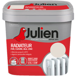 Julien - Peinture Radiateur Acrylique, Fer, Cuivre, Alu, Zinc - Direct sans sous-couche - Satin Lin Clair 0,75 l
