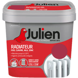 Julien - Peinture Radiateur Acrylique, Fer, Cuivre, Alu, Zinc - Direct sans sous-couche - Satin Framboise 0,75 l