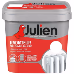 Peinture radiateur - JULIEN - 0.75L - Blanc brillant - Résistante à 120°C - Antirouille