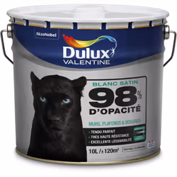LIVRAISON OFFERTE DES 39€ D’ACHAT ET RETOUR GRATUIT ! Dulux Valentine Peinture Professionnelle Blanche 98% Satin : Peinture b ...