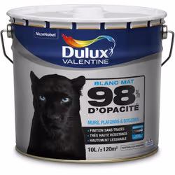 LIVRAISON OFFERTE DES 39€ D’ACHAT ET RETOUR GRATUIT ! Dulux Valentine Peinture Professionnelle Blanche 98% Mat : Peinture bla ...