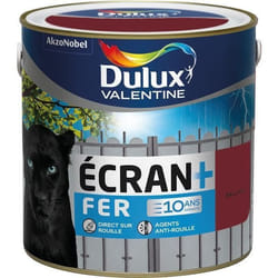 Peinture - DULUX VALENTINE - Fer brillant écran+ - Rouge basque - 2 L - Extérieur - Glycérophtalique