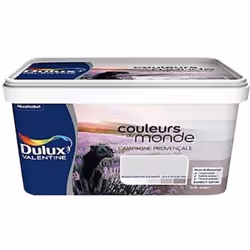 DULUX VALENTINE Couleurs du monde Campagne Provençale est une peinture satinée monocouche pour murs et boiseries intérieur. S ...