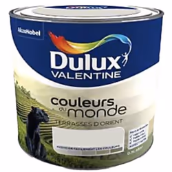 DULUX VALENTINE Couleurs du monde Terrasses d'Orient est une peinture satinée monocouche pour murs et boiseries intérieur. S' ...