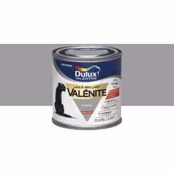 Le Testeur Laque brillant Dulux Valentine Valénite Titanium s'applique vos boiseries ferronneries et radiateurs intérieurs gr ...
