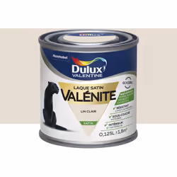 Le Testeur Laque Satin Dulux Valentine Valénite Lin Clair s'applique vos boiseries ferronneries et radiateurs intérieurs grâc ...