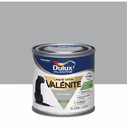 Le Testeur Laque Satin Dulux Valentine Valénite Gris Alpaga s'applique vos boiseries ferronneries et radiateurs intérieurs gr ...