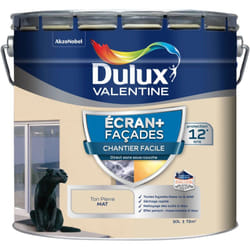 Dulux Valentine - Peinture Façade Ecran+ Chantier Facile - direct sans sous-couche - Mat Ton Pierre 10 l