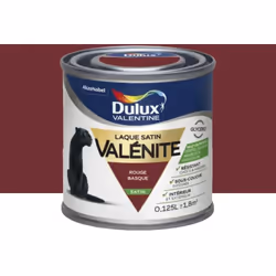 Le Testeur Laque Satin Dulux Valentine Valénite Rouge Basque s'applique vos boiseries ferronneries et radiateurs intérieurs g ...