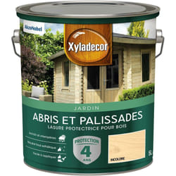 Lasure protectrice pour bois extérieur - Abris et Palissades - aspect mat incolore 5 L - Xyladecor