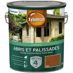Xyladecor - Lasure protectrice pour bois extérieur - Abris et Palissades - aspect mat teck 5 l