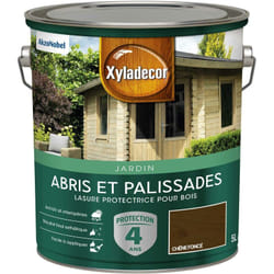 Lasure protectrice pour bois extérieur - Abris et Palissades - aspect mat chêne foncé 5 L - Xyladecor