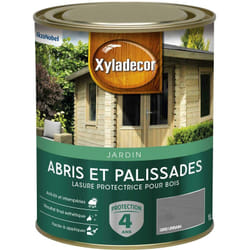 Xyladecor - Lasure protectrice pour bois extérieur - Abris et Palissades - aspect mat gris urbain 1 l