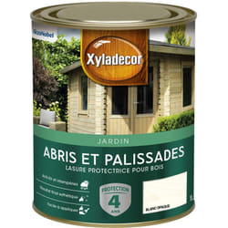 Xyladecor - Lasure protectrice pour bois extérieur - Abris et Palissades - aspect mat blanc opaque 1 l