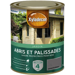 Xyladecor - Lasure protectrice pour bois extérieur - Abris et Palissades - aspect mat anthracite opaque 1 l