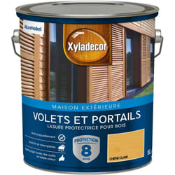 Xyladecor - Lasure protectrice pour bois extérieur - Volets et Portails - aspect satin chêne clair 5 l