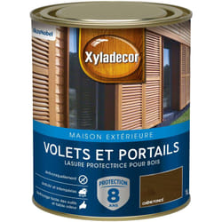 Xyladecor - Lasure protectrice pour bois extérieur - Volets et Portails - aspect satin chêne foncé 1 l