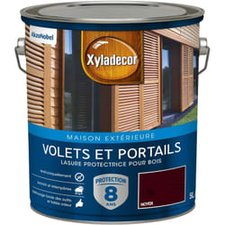 Xyladecor - Lasure protectrice pour bois extérieur - Volets et Portails - aspect satin noyer 5 l