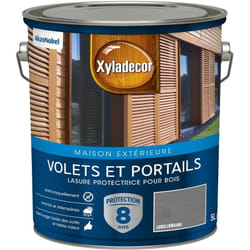 Xyladecor - Lasure protectrice pour bois extérieur - Volets et Portails - aspect satin gris urbain 5 l