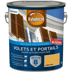Xyladecor - Lasure protectrice glycéro pour bois extérieur - Volets et Portails - aspect satin chêne clair 5 l