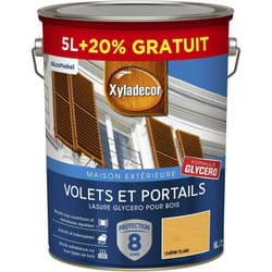 Xyladecor - Lasure protectrice glycéro pour bois extérieur - Volets et Portails - aspect satin chêne clair 6 l (5 l + 1 l gratuit)