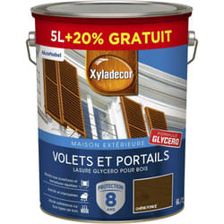 Xyladecor - Lasure protectrice glycéro pour bois extérieur - Volets et Portails - aspect satin chêne foncé 6 l (5 l + 1 l gratuit)