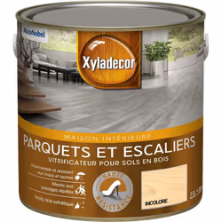 LIVRAISON OFFERTE DES 39€ D’ACHAT ET RETOUR GRATUIT ! Vitrificateur pour sols intérieurs en bois Xyladecor Parquet et Escalie ...