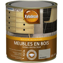 Vernis protecteur pour les meubles en bois - aspect satin gris tendance 0,5 L - Xyladecor