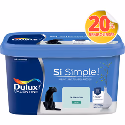 Peinture toutes pièces DULUX VALENTINE Si Simple ! SATIN Le Bleu Clair 2,5 L La peinture Dulux Valentine Si Simple! est LA pe ...