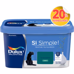 Peinture toutes pièces DULUX VALENTINE Si Simple ! SATIN Le Vert Canard 2,5 L La peinture Dulux Valentine Si Simple! est LA p ...