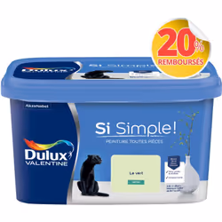 Peinture toutes pièces DULUX VALENTINE Si Simple ! SATIN Le Vert 2,5 L La peinture Dulux Valentine Si Simple! est LA peinture ...